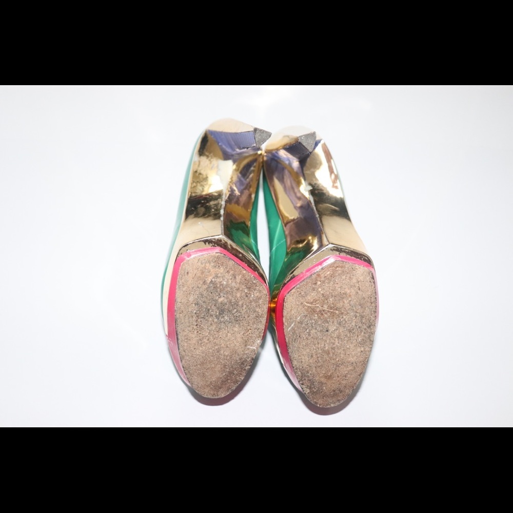 Brian Atwood Leonida Colorblock Heels Sz 7.5 - Picture 11 of 15